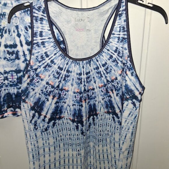 Lucky In Love Tie Dye Tennis/Pickleball Skort and Top Outfit Sz L - Picture 2 of 7